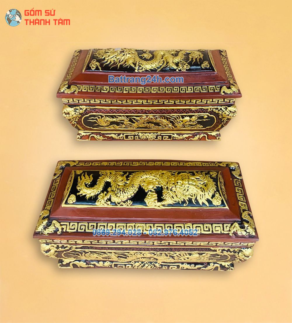 Mua quách tiểu men gốm mẫu thanh long bạch hổ khắc nổi đẹp mắt, chất lượng